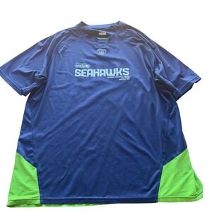 Vintage NFL Mens Seattle Seahawks Performance Equipment T-Shirt XL Blue Y2